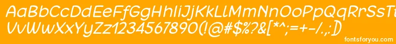 フォントMatchinger Italic Font by 7NTypes – オレンジの背景に白い文字