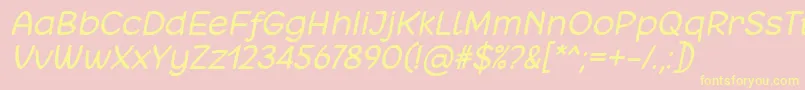 フォントMatchinger Italic Font by 7NTypes – 黄色のフォント、ピンクの背景