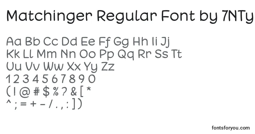 Matchinger Regular Font by 7NTypesフォント–アルファベット、数字、特殊文字