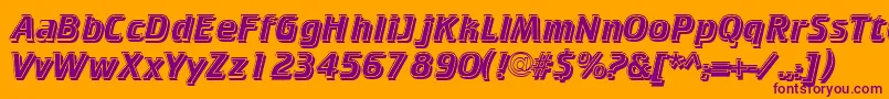 CkickSh Font – Purple Fonts on Orange Background