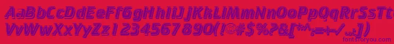 CkickSh Font – Purple Fonts on Red Background