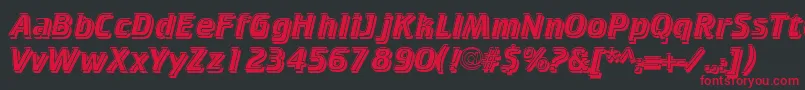 Czcionka CkickSh – czerwone czcionki na czarnym tle