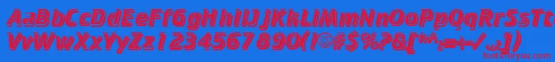 CkickSh Font – Red Fonts on Blue Background