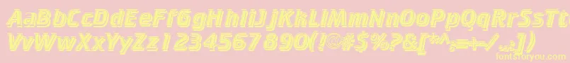 CkickSh Font – Yellow Fonts on Pink Background