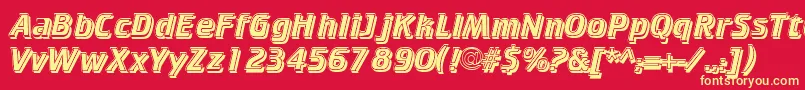 CkickSh Font – Yellow Fonts on Red Background