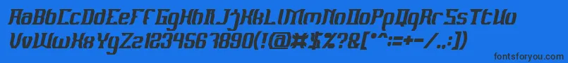 フォントMATERIAL SCIENCE Bold Italic – 黒い文字の青い背景