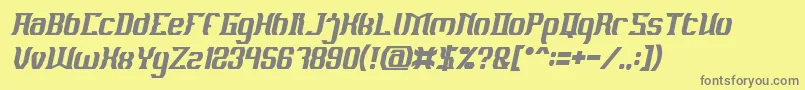 Fonte MATERIAL SCIENCE Bold Italic – fontes cinzas em um fundo amarelo
