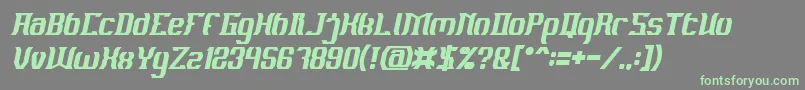 Fonte MATERIAL SCIENCE Bold Italic – fontes verdes em um fundo cinza