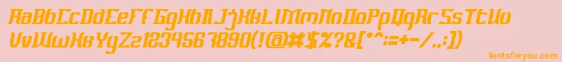 MATERIAL SCIENCE Bold Italic-fontti – oranssit fontit vaaleanpunaisella taustalla