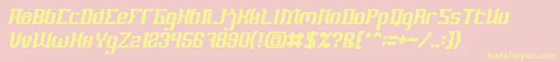 fuente MATERIAL SCIENCE Bold Italic – Fuentes Amarillas Sobre Fondo Rosa