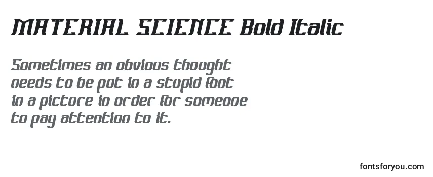 Reseña de la fuente MATERIAL SCIENCE Bold Italic