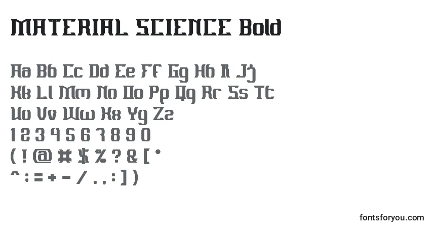 Czcionka MATERIAL SCIENCE Bold – alfabet, cyfry, specjalne znaki