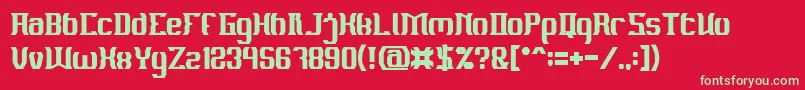 フォントMATERIAL SCIENCE Bold – 赤い背景に緑の文字