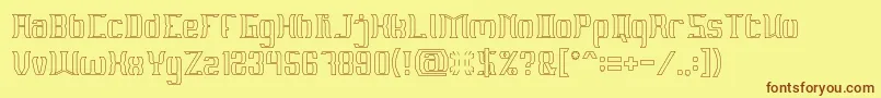 Шрифт MATERIAL SCIENCE Hollow – коричневые шрифты на жёлтом фоне