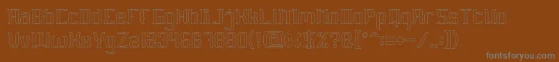 フォントMATERIAL SCIENCE Hollow – 茶色の背景に灰色の文字