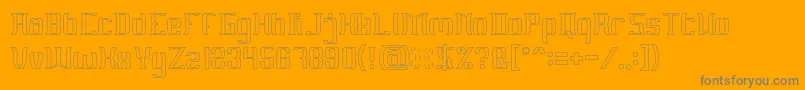 MATERIAL SCIENCE Hollow-Schriftart – Graue Schriften auf orangefarbenem Hintergrund