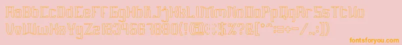 MATERIAL SCIENCE Hollow-Schriftart – Orangefarbene Schriften auf rosa Hintergrund