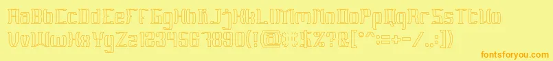 Шрифт MATERIAL SCIENCE Hollow – оранжевые шрифты на жёлтом фоне