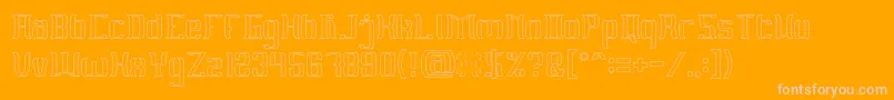 MATERIAL SCIENCE Hollow-Schriftart – Rosa Schriften auf orangefarbenem Hintergrund