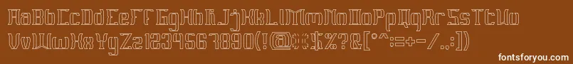 フォントMATERIAL SCIENCE Hollow – 茶色の背景に白い文字