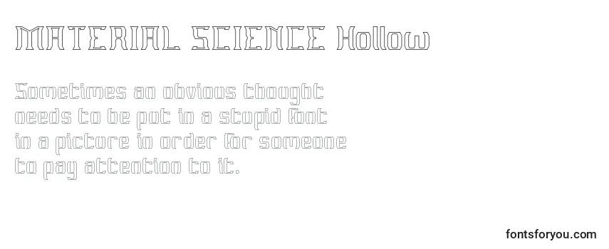 Przegląd czcionki MATERIAL SCIENCE Hollow