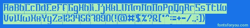 フォントMATERIAL SCIENCE Inverse – 青い背景に緑のフォント