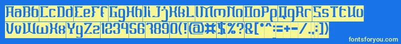 フォントMATERIAL SCIENCE Inverse – 黄色の文字、青い背景