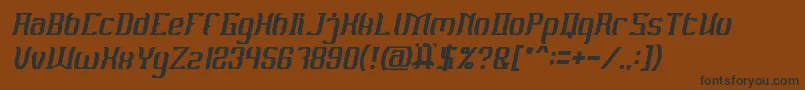 Czcionka MATERIAL SCIENCE Italic – czarne czcionki na brązowym tle