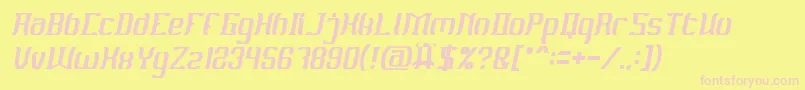 MATERIAL SCIENCE Italic-fontti – vaaleanpunaiset fontit keltaisella taustalla