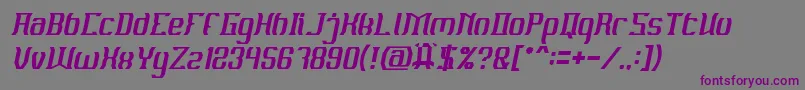 フォントMATERIAL SCIENCE Italic – 紫色のフォント、灰色の背景