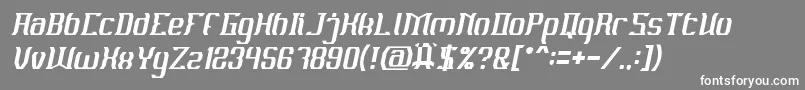 フォントMATERIAL SCIENCE Italic – 灰色の背景に白い文字