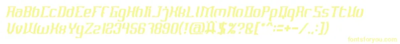 フォントMATERIAL SCIENCE Italic – 黄色のフォント