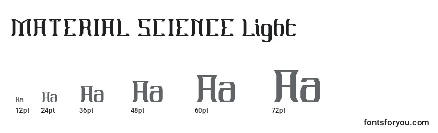 Размеры шрифта MATERIAL SCIENCE Light