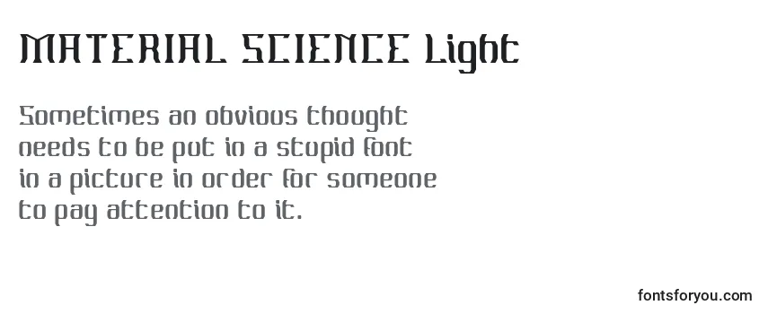 Обзор шрифта MATERIAL SCIENCE Light