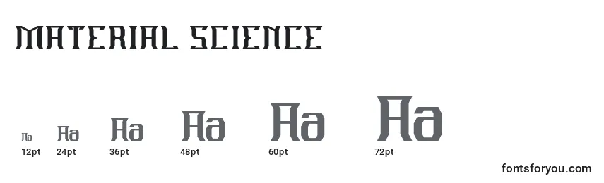 Größen der Schriftart MATERIAL SCIENCE