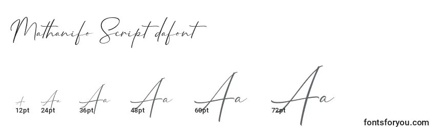 Размеры шрифта Mathanifo Script dafont
