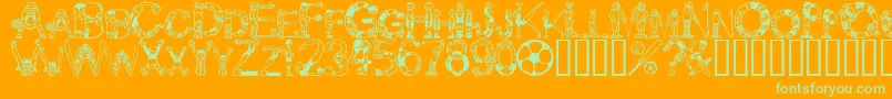 Alphasports Font – Green Fonts on Orange Background