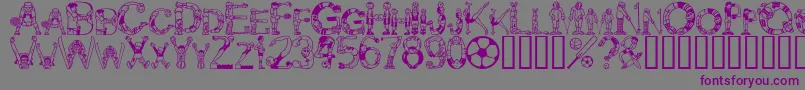 Alphasports Font – Purple Fonts on Gray Background