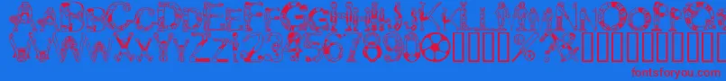 Alphasports Font – Red Fonts on Blue Background