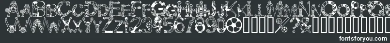 Alphasports-fontti – valkoiset fontit mustalla taustalla