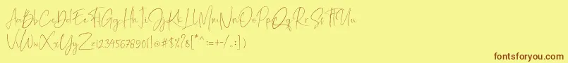 Mathelline Font – Brown Fonts on Yellow Background