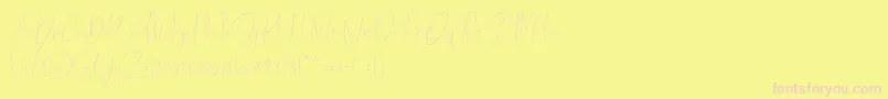 Mathelline Font – Pink Fonts on Yellow Background