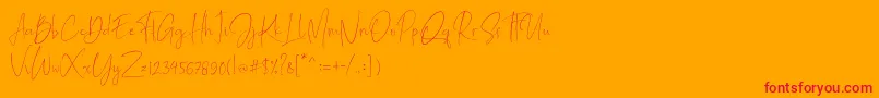 Шрифт Mathelline – красные шрифты на оранжевом фоне