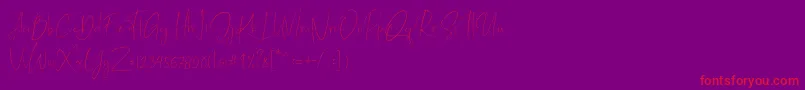 Mathelline-Schriftart – Rote Schriften auf violettem Hintergrund