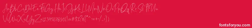 Mathelline Font – White Fonts on Red Background