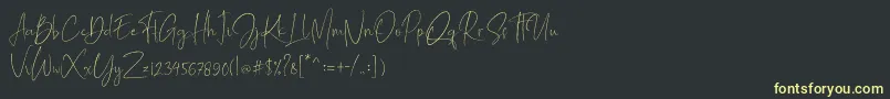 Mathelline Font – Yellow Fonts on Black Background