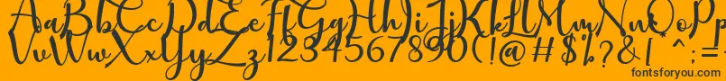 mathilda Font – Black Fonts on Orange Background