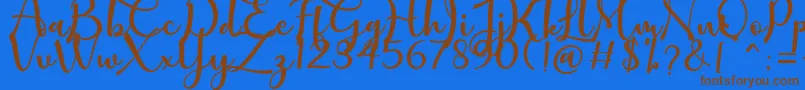 mathilda Font – Brown Fonts on Blue Background