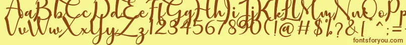 mathilda Font – Brown Fonts on Yellow Background