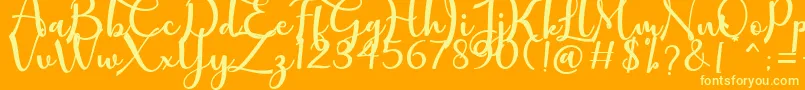 mathilda Font – Yellow Fonts on Orange Background